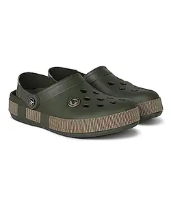 Aqualite Men NEO-153 Clogs, Olive Khaki, 10 UK/India