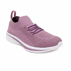 FUEL Jenifer Sports Shoes for Women, Stylish & Breathable Lace Up Slip On Shoe, Comfortable & Durable Casual Footwear for Girls Walking, Running & Gym Pink