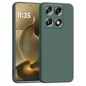 amazon basics Back Cover for Moto Signature 5G | Ultra Slim Soft Rubberised Case | Matte Silicone Flexible Mobile Case | Camera Protection - Green