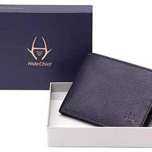 HideChief Premium Navy Blue Genuine Leather Wallet for Men (HCW211_B)