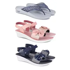 Women's Comfortable Sandal,Casual Lightweight Sandal for Everyday Wear | D_(COMBO-3)-1887-1968-1972-7-EURO-38