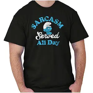 HAMERCOP Brands Grouchy Smurf Sarcasm All Day Cartoon Graphic T Shirt Men or Women