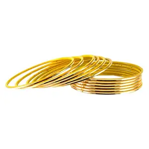 MAYA FASHION Golden Plain Brass Bangle Elegant Extra Large Size Bangle | Perfect Fit for Plus Size banglesTrendy and Comfortable Fit for woman and girls | (Sku-ban1500)