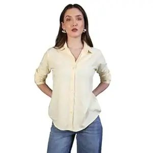 Urbano Fashion Women's Modal Viscose Full Sleeve Regular Fit Casual Solid Shirt with Regular Collar