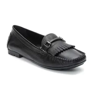 Zoom Shoes Premium Leather Comfortable Lightweight Bellies for Women with Rubber Sole Ideal for Casual Wear Black