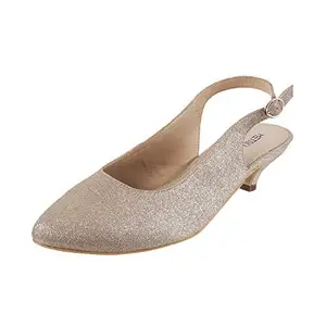 Metro Women Gold Synthetic Sandals 7-UK (40 EU) (31-7769)