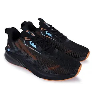 Lancer Mens RAMBO-202BLK-ORG Black Running Shoe, 8