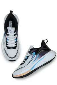 ABROS Men's Eros ASSG1419 Sports Shoes|Running Shoes|Walking Shoes_White/Black_7UK