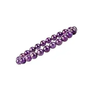 GEMSMANTRA Natural Gemstone 8 mm Bracelet for Men & Women | Stretchable Crystal Beads | Spiritual Meditation Bracelet | Regular & Mahashivratri Energized Variants