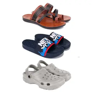 DRACKFOOT Men's Sandals | Lightweight Wear| Stylish & Easy to Wear For Men's GR-SAN-(3-COMBO)-3151-1587-3124-8