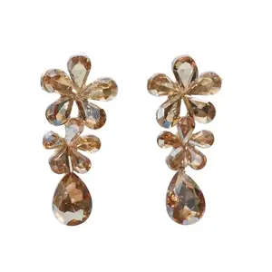 Catchy earrings Flower shape Crystal Zinc Drops & Danglers, Anniversary/Party/valentines day/birthday/wedding ER121123