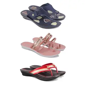Women's Comfortable Sandal,Casual Lightweight Sandal for Everyday Wear | HC-(COMBO-3)-1973-1944-1958-8