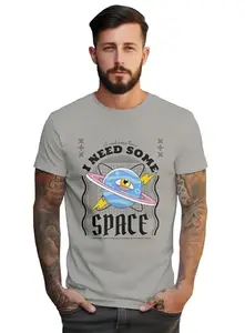 Peppyzone Men's Regular Fit Funky Design Printed T Shirts for Men (XL, Grey4)