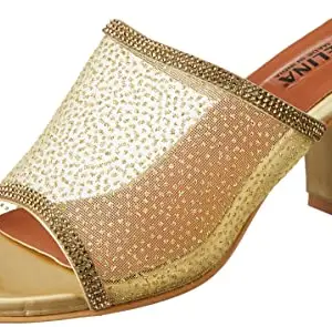 WalkTrendy Womens Gold Sandals With Heels - 3 Uk (Wtdw240_Gold_6)