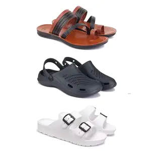 DRACKFOOT Men's Sandals | Lightweight Wear| Stylish & Easy to Wear For Men's GR-SAN-(3-COMBO)-3151-3146-3113-6