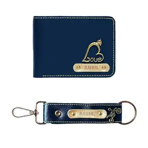 The Unique Gift Studio Leather Men's Wallet and Keychain Combo Pack for Gift/Combo Set - Blue 6