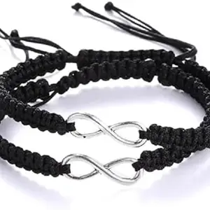 Infinity Black Thread Adjustable Relationship Bracelet