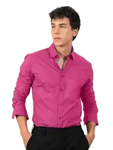 Pinkmint Men's Solid Shirt | Soft Cotton Blend | Casual Shirt | Plain | Full Sleeve - Regular Fit (Combo | Available in Plus Size)