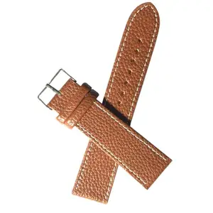 22mm Brown Leather Watch Band, Genuine Leather Replacement Wrist Strap Watch & Smart Watch for All 22mm
