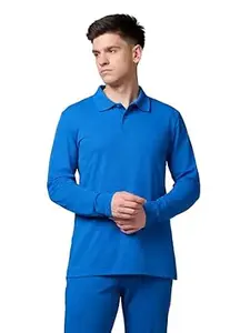 TECHNOSPORT Men Solid Polo T Shirt Slim Fit Short Sleeve Polyester Branded T Shirt for MenSports Men Workout Casual