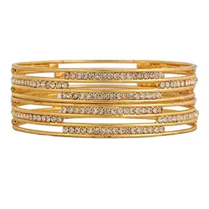 Shreeji art City Gold Micro Gold Plated Bangles for Women (Pack of 2) (2-10)