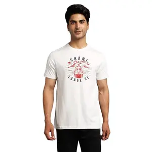 Royal Enfield Haryana Tshirt White 97 CM S | 100% BCI Cotton | Regular Fit | Crew Neck T-Shirt | Non-PVC Print | Graphic at The Front and Back Reads ‘Ghani Classic Laage Se’