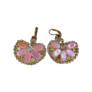 Rosy Blossom Handmade Earrings For Women | Dainty Pink Earrings For Women | Resin Earrings For Women