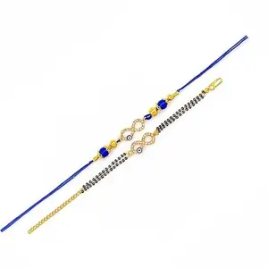 AC ANAND CRAFTS Rakhi Set for Brother | Rakhi with Gift Greman Silver Bowl, Roli Chawal & Best Wishes Card | Rakhshabandhan Gift for Sister and Brother (Evil Eye 3 German Bowl Set - 3)