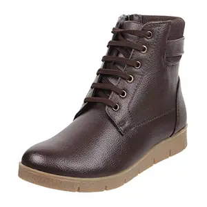 Mochi Women Brown Leather Ankle Boot UK/4 EU/37 (31-96)