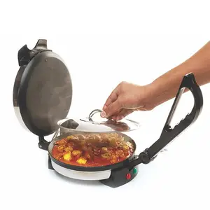 Hilton Electric 2 in 1 Upgraded Roti Maker Cooking Pan (Multi-Utility) With Stainless Steel Lid High Grade Low Power Consumption Portable Quick And Fast Cooking New 2023 Upgraded Model