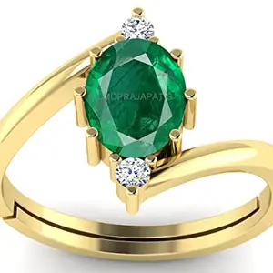 LMDPRAJAPATIS 11.25 Ratti / 10.55 Carat Certified Natural Precious Emerald Panna Ring Adjustable Panna Gemstone Ring Astrological Purpose for Men and Women