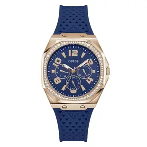 GUESS Womens Silicone Analog Blue Dial Watch-Gw0694L4, Band Color:Blue