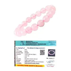 Divine Crystal Treasures Natural Rose Quartz Bracelet Original Certified AAA Grade 10mm Unisex Real Crystal Bracelet for Love, Heart Chakra Emotional Healing