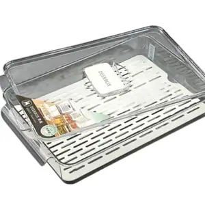Onions Fridge Storage Box with Tray | BPA-Free, Transparent Organizer Box for Fruits, Vegetables & More | 29x16x7 cm