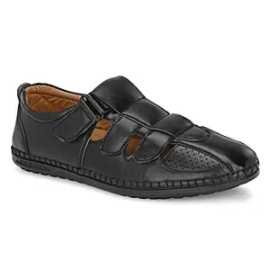ShoeRise Men Black Sandal Casual Sandals Trendy Stylish Comfortable Daily use Walking Open Half Sandal for Men UK 10