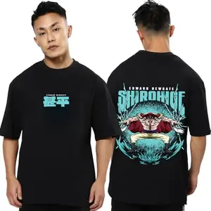 fanideaz Round Neck Anime Oversized Printed Tees for Mens_7042_L