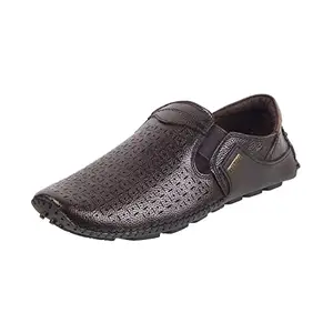 Metro Men Brown Leather Flat Casual Shoes UK/8 EU/42 (71-8754)