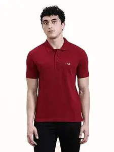 CROCODILE Men Solid Slim Fit Polo T-Shirt | Regular Length | Short Sleeve | Button Placket | Casual Knitted Topwear