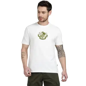 Royal Enfield Chest Emb. Pique T Shirt (Size: M)-TSS250034-WHITE