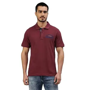 Royal Enfield Men's Regular Fit T-Shirt (TSA230004_Burgundy