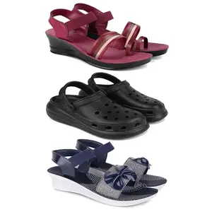 Women's Comfortable Sandal,Casual Lightweight Sandal for Everyday Wear | (COMBO-3)-1962-O23-1972-7-EURO-38