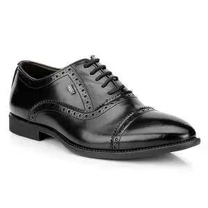 ID Black Lace-Up Oxford Formal Shoes for Men