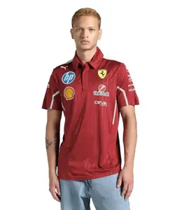 Puma Men's Regular Fit Polos (763938_Dark Cherry