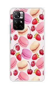 The Little Shop Designer Printed Soft Silicon Back Cover for Redmi Note 11T (Berries)