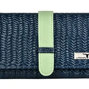 URBAN FOREST Danny Blue/Mint Green Leather Wallet for Women