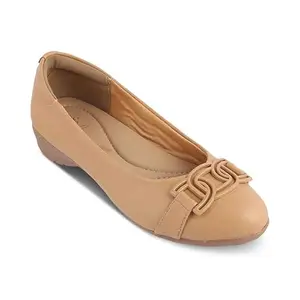 tresmode 239-GEOM Beige Women Flat Ballerina EU/37 UK/4