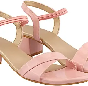 Shoetopia Women's & Girl's Pink Pointed Toe Block Heels