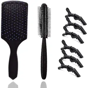 BRO FLAME Hair Brush for Women & Men | Brush for Hair Large Hairbrush for Women (sasta_flat_flat_round_comb_section_clip)