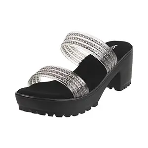 Metro Women Gun Metal Block Heel Sandal UK/7 EU/40 (34-115)