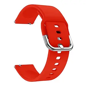 ACM Watch Strap Silicone Belt compatible with Boult Trail Smartwatch Sports Hook Band Red
